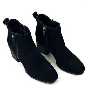 BLONDO Black Suede Waterproof Ankle Zip Boots Booties Women's 8.5M B7125 015